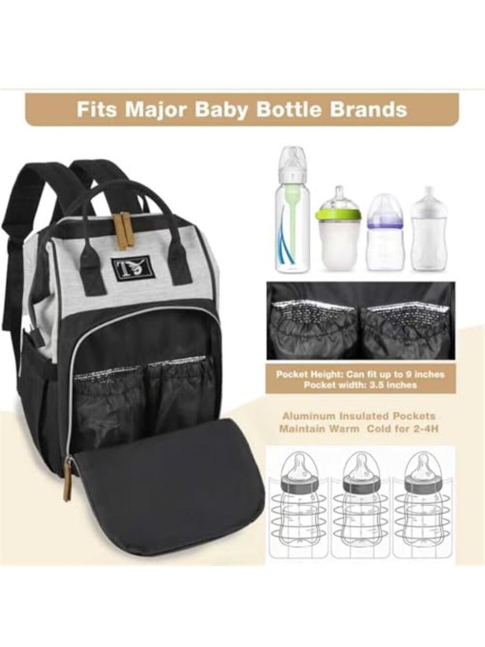 Diaper Bag Backpack for Women Multifunction Travel Essentials Baby Diaper Bag - Picture 4 of 6